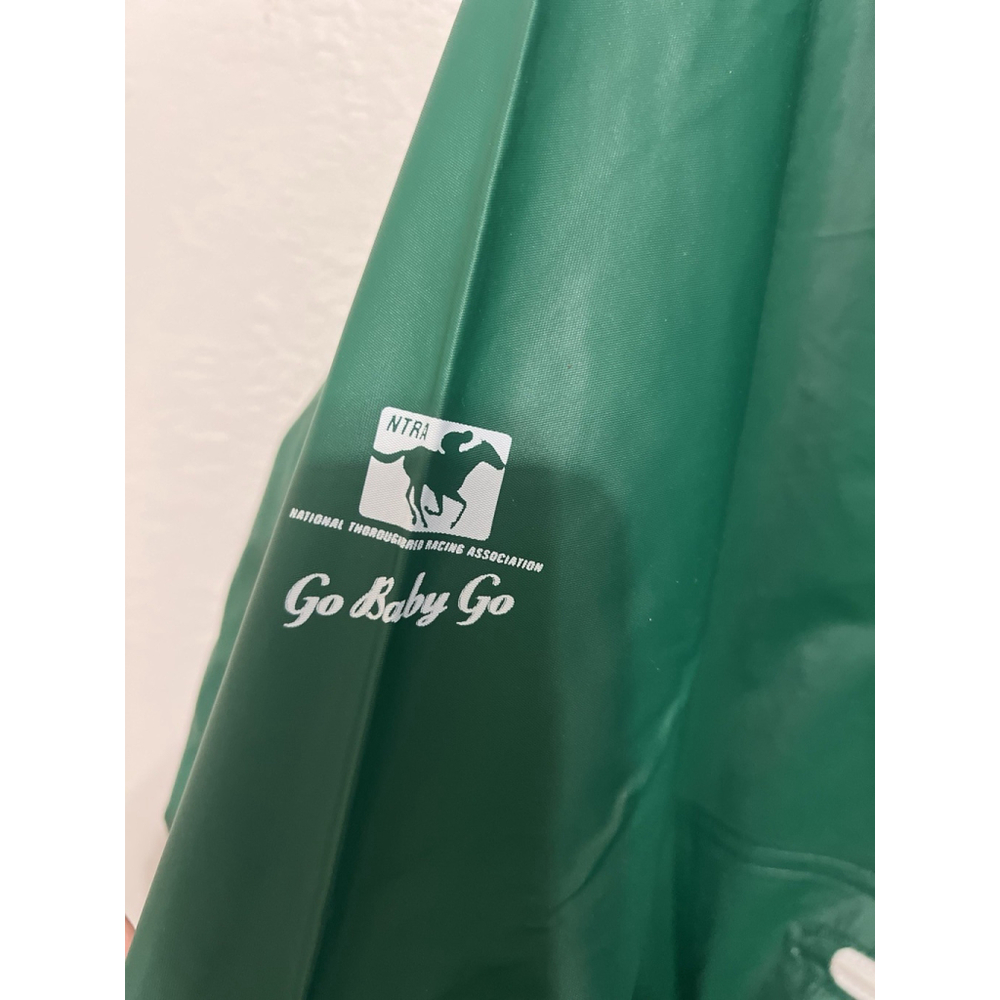 Vintage 90s PVC Women's Hood 1/2 Zip Rain Jacket Green Event Unisex Large - Picture 4 of 10